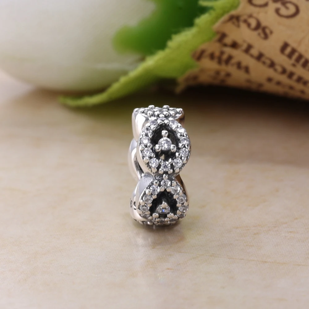 Лунный каплевидный разделитель из серебра 925 пробы с прозрачным цирконием