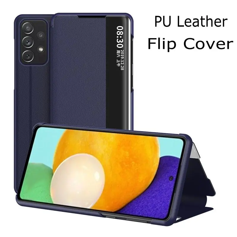 Smart Case For Samsung Galaxy A32 A52 A72 5G Cover Flip Leather Shockproof Window View Cases For Samsung Galaxy A01 A02S A12