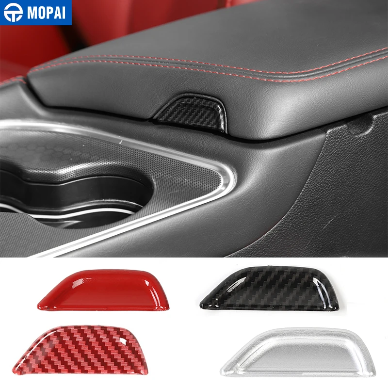 

MOPAI Car Interior Armrest Storage Box Switch Decoration Cover Stickers For Dodge Challenger 2009+ Accessories