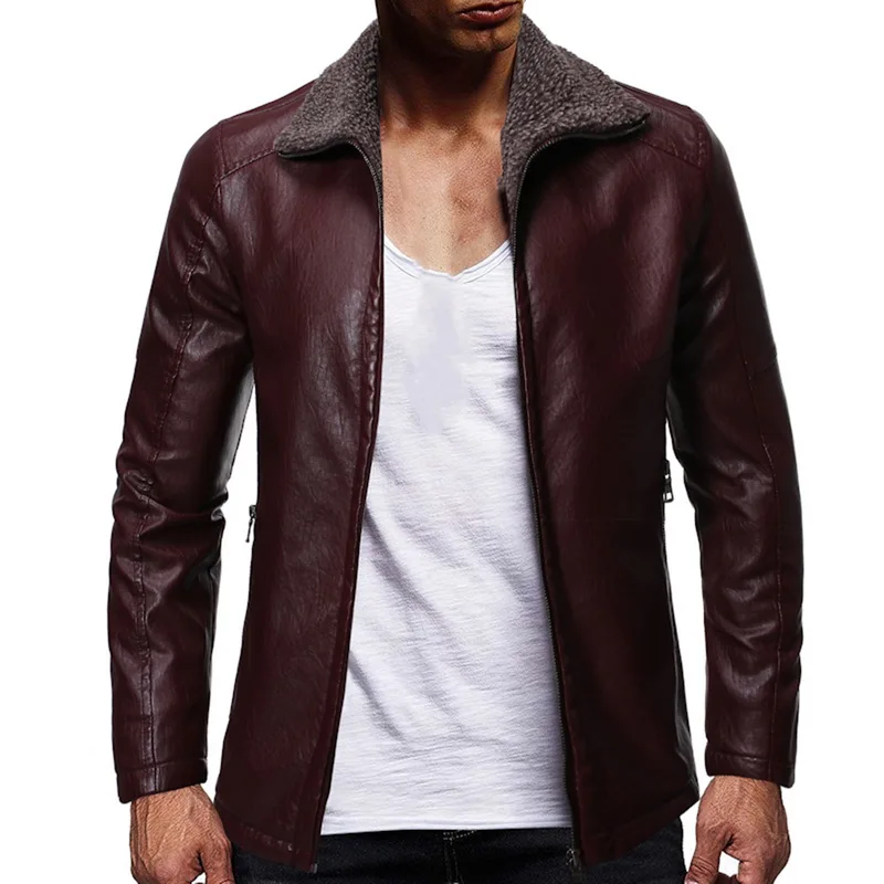 CYSINCOS 2019 Новая Осенняя Зимняя Мужская винтажная зимняя теплая кожаная Меховая