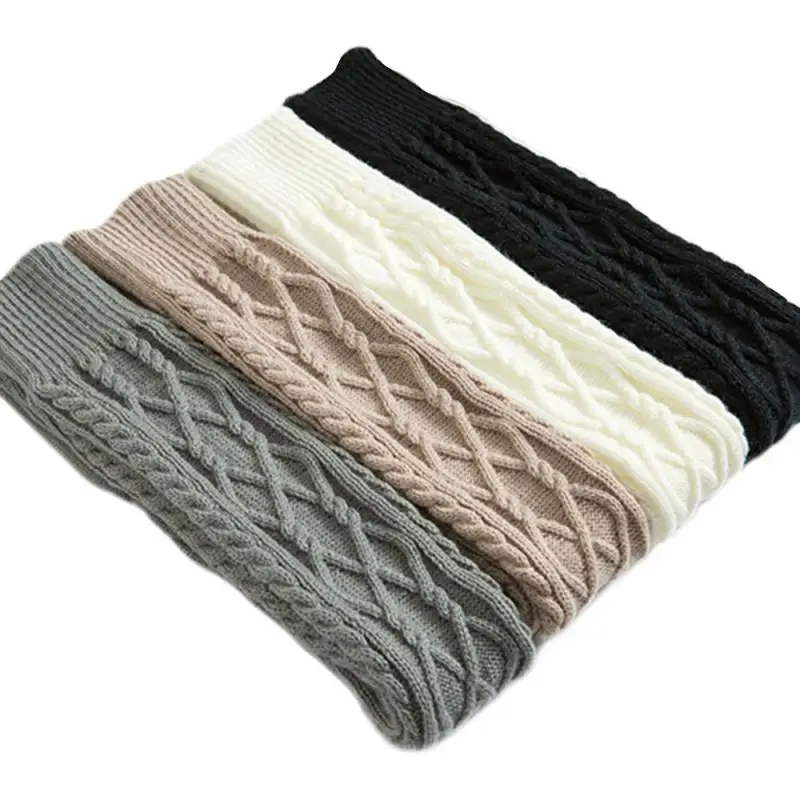 Новые рождественские женские длинные вязаные чулки для девочек зимние носки до