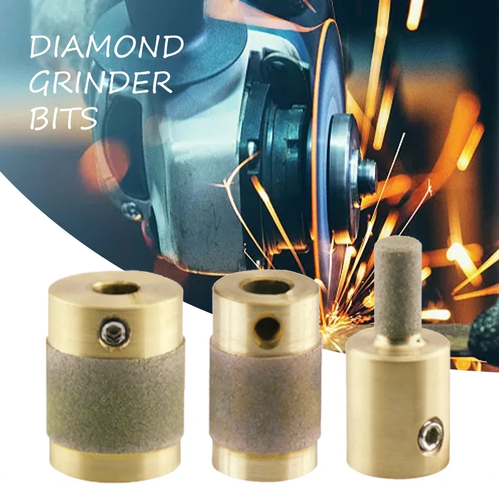 

1 Inch 3/4 Inch 1/4 Inch Stained Glass Diamond Grinder Bit Head Tools 3 Sizes Brass Core Durable Grinder Head Bit Hardware Tools