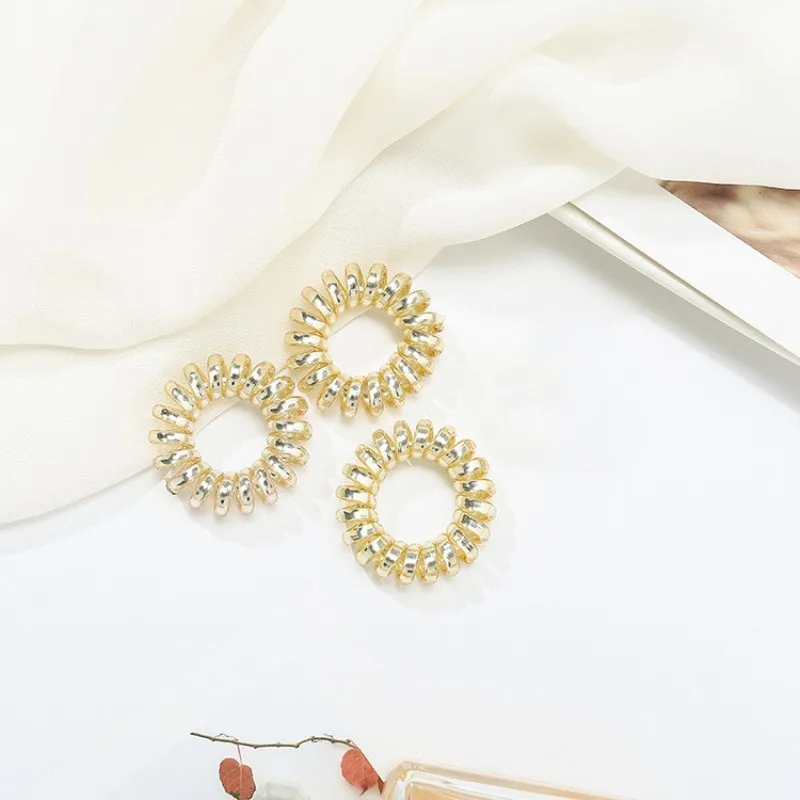 3 шт./компл. Золотой телефонный провод волосы аксессуары спиральная форма