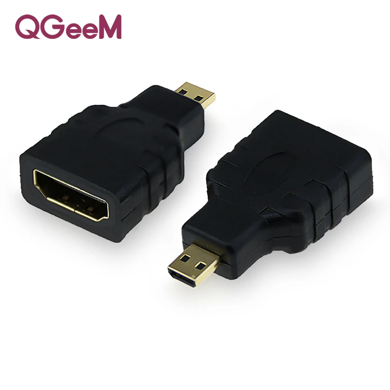 QGeeM MINI HDMI Тип C штекер HDMI Женский адаптер конвертер 1080 P 2K 4K для мини ПК HDTV HD камера 5504