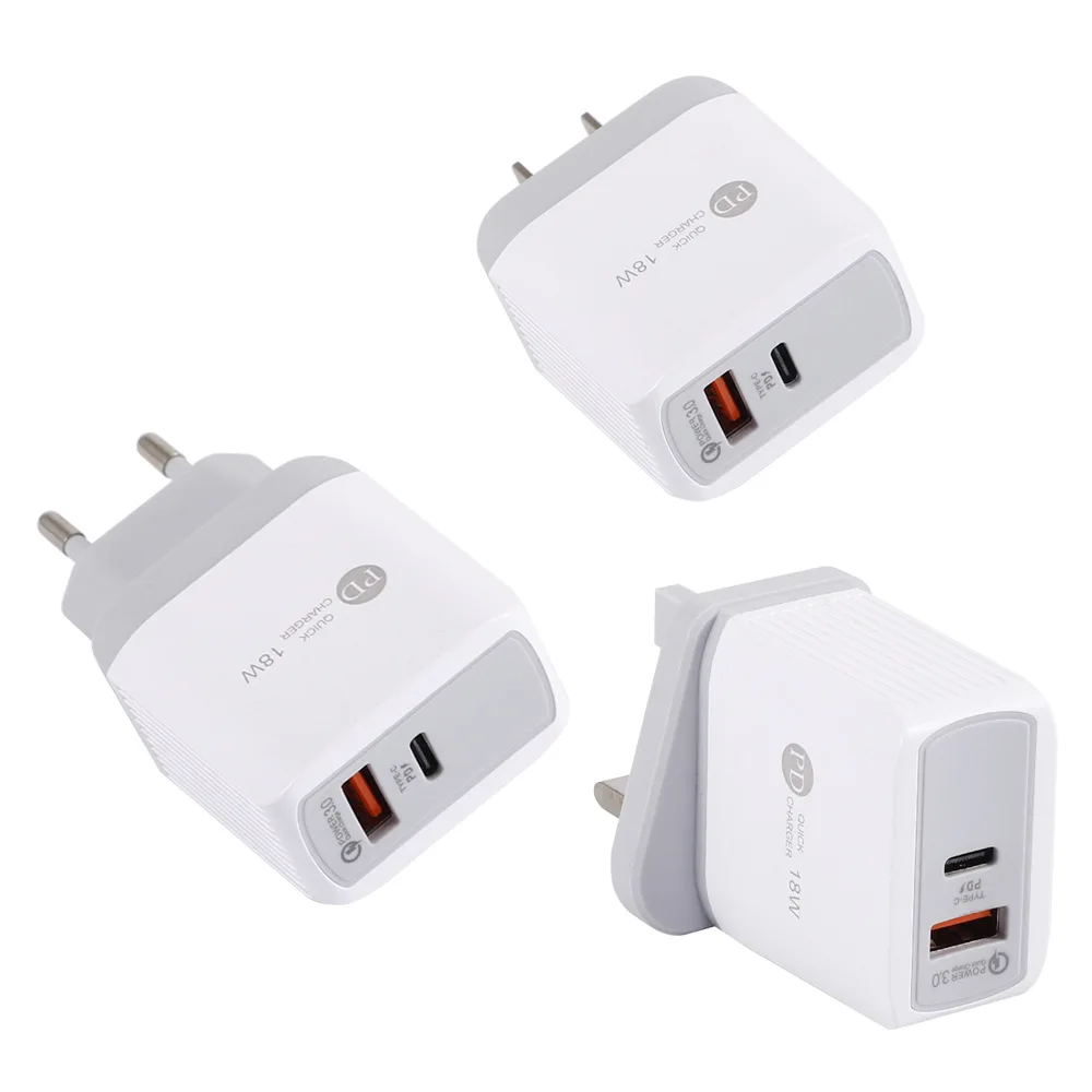 18 Вт USB C PD + QC3.0 настенное быстрое зарядное устройство адаптер для iPhone 11 Pro MAX SAMSUNG S20