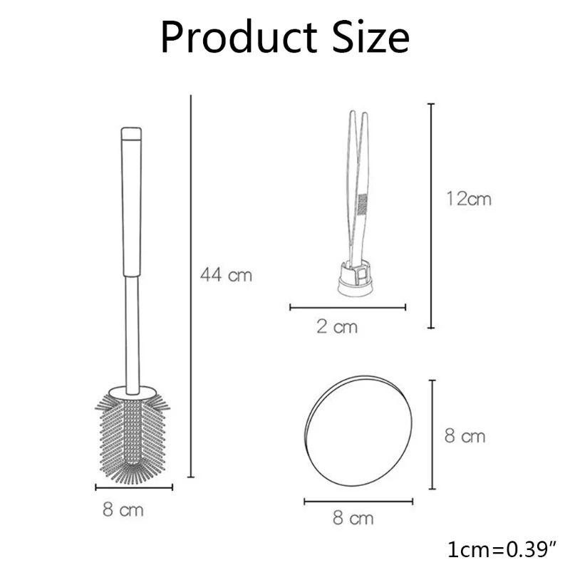 

TPR Bristles Toilet Cleaning Brush Set Bathroom Long-handled Toilet Bowl Brush Deep Cleaning No Dead Ends Toilet Brush