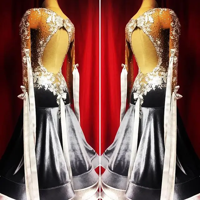 Платье для бальных танцев соревнований платье с открытой спиной стандартный