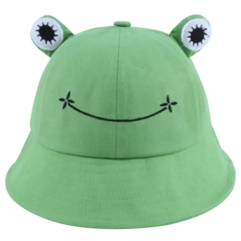 

Foldable Cotton Frog Bucket Hat Summer Sunscreen Fisherman Cap Hunting Sunhat X7XC