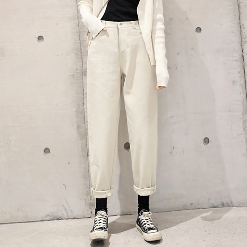 Женские джинсы на весну с высокой талией свободного покроя | Женская одежда