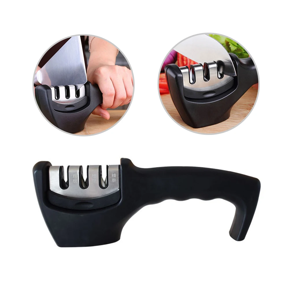 

Knife Sharpener Kitchen Knives Blade Sharpening Tool 3 Stage Handheld System