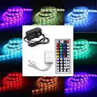 5 м 10 м Светодиодная лента 5050 IP20 RGB светодиодная ленсветильник Кая лента 12 В постоянного тока RGB Диодная лента ИК контроллер адаптер полный комплект