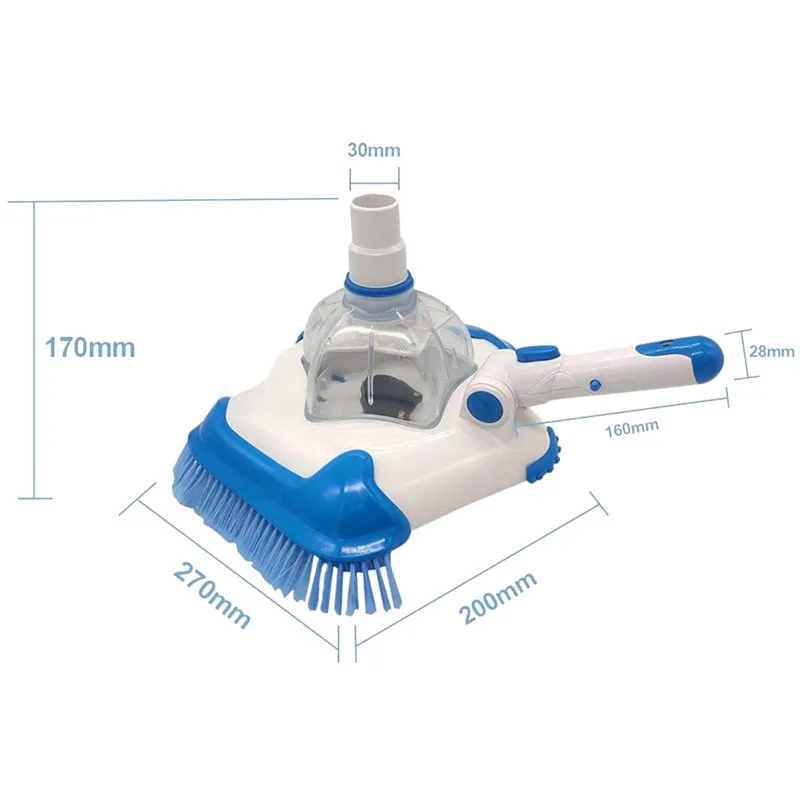 

Vacuum Pool Cleaning Brush, Portable Pentagram Cleaning Tool for Swimming Pool, Spa Pond, Fountains, Natatorium, White