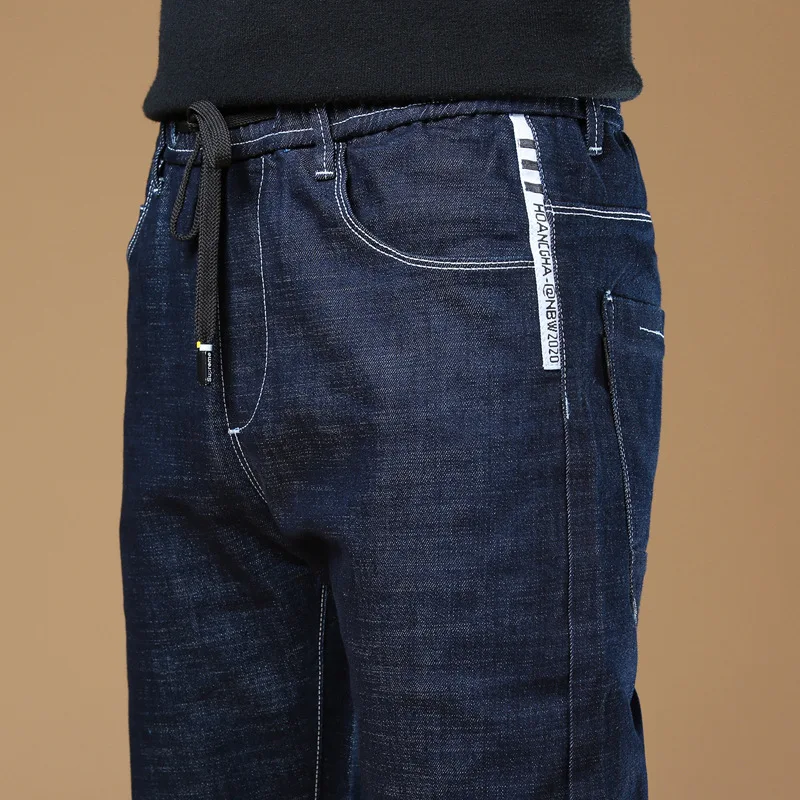 Новые мужские брендовые джинсы модные повседневные облегающие прямые с высокой