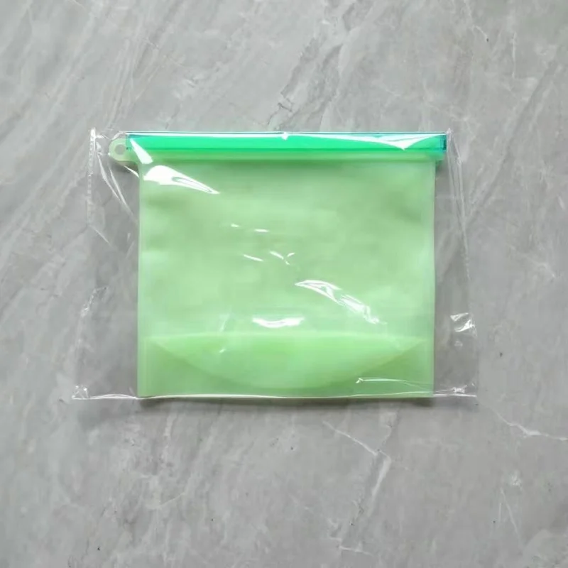 green Силиконовые мешки многоразовая силиконовая пищевая Сумка Многоразовые Пакеты для бутербродов многоразовый пакет с молнией сумки силиконовые сумки для хранения силиконовые контейнеры - Цвет: green