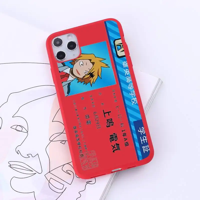 

My Hero Academia Midoriya Phone Case Red Candy Color for iPhone 6 7 8 11 12 s mini pro X XS XR MAX Plus