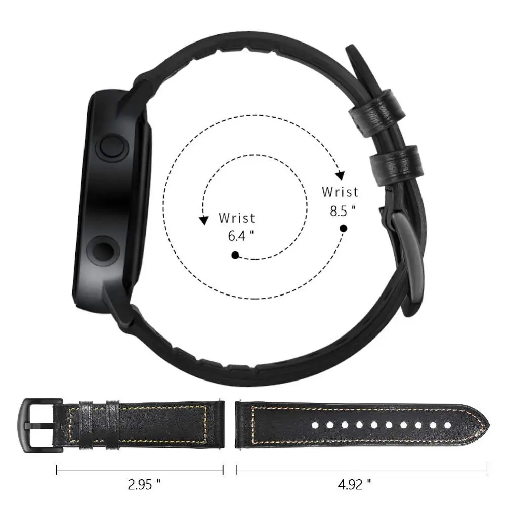 

22mm Watrch Strap for Samsung Galaxy Watch 3 45mm Band Gear S3 Frontier/Amazfit Pace Leather Bracelet Huawei Watch GT 2-2e 46mm