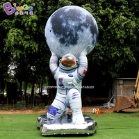 personalized 2 3x2 7x5 meters inflatable advertising astronaut with moon balloons toys for event decoration bg z0354