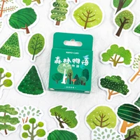 46 pcspack kawaii small trees series decorative stationery stickers scrapbooking diy diary album stick label