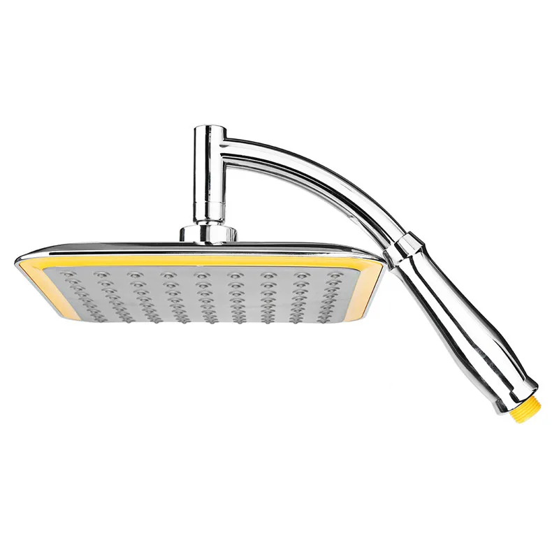 

ABS Chrome 9 Inch Square Thin Rotatable Top Rain Shower Head Wall Mounted Extension Arm Water Saving Pressurized Shower for Bath