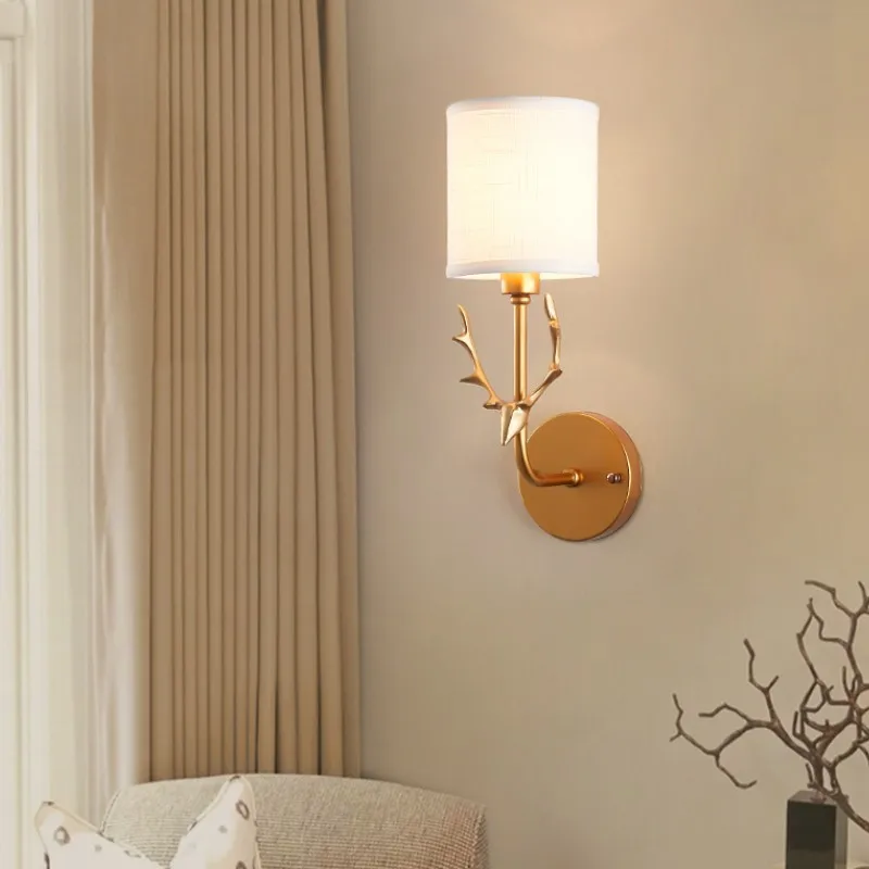 

Simple Creative Antler Wall Lamp Personalized Hotel Wall Lamp Bedroom Living Room Study Background Wall Decorative Cloth