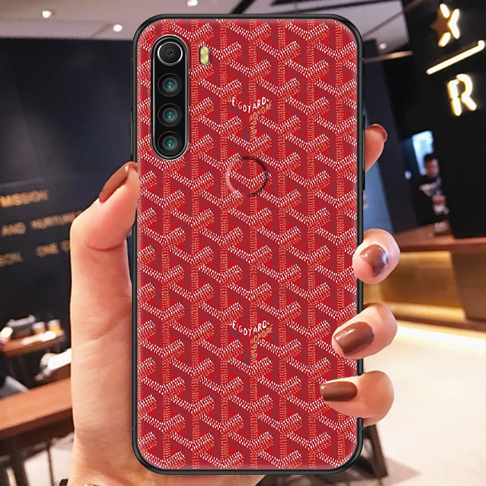 

Design Box luxury g-Goyardes Phone case For Xiaomi Redmi Note 7 7A 8 8T 9 9A 9S K30 Pro Ultra black silicone prime trend cover