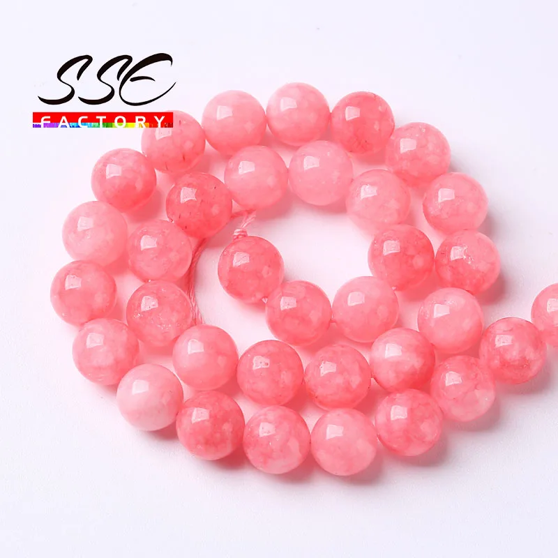 

Natural Angelite Stone Red Rhodochrosite Beads Round Loose Spacer Beads For Jewelry Making DIY Bracelets 6/8/10mm 15'' Wholesale
