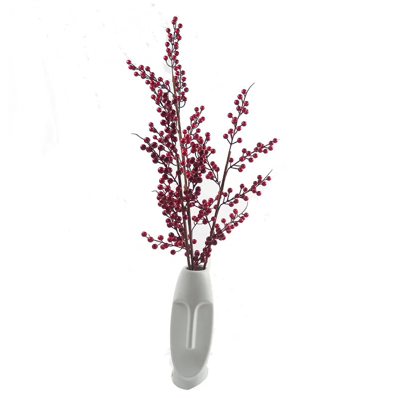 Искусственные цветы сделай сам ветка из красных фруктов 1/2/3/4/5 шт. | Дом и сад