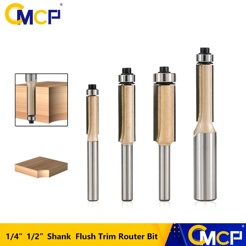 1 шт. 1/4 &quot1/2&quot хвостовик подшипника флеш отделка фрезы для древесины