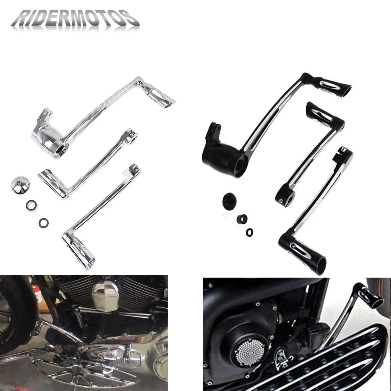 

Motorcycle Heel Toe Shift Lever W/ Shifter Pegs Brake Arm Pedal Black/Chrome Kits For Harley Touring FLHX FLHR FLHT 1997-2016