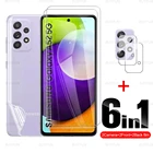 6-в-1 камера пленка для samsung a52 5G прочная защитная пленка из закаленного стекла + сзади гидрогель пленка для samusng galaxi a32 a72 a42 5G a12 m12