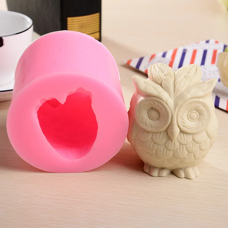 3D сова искусственная смола глина шоколад торт свеча выпечка сахарная форма