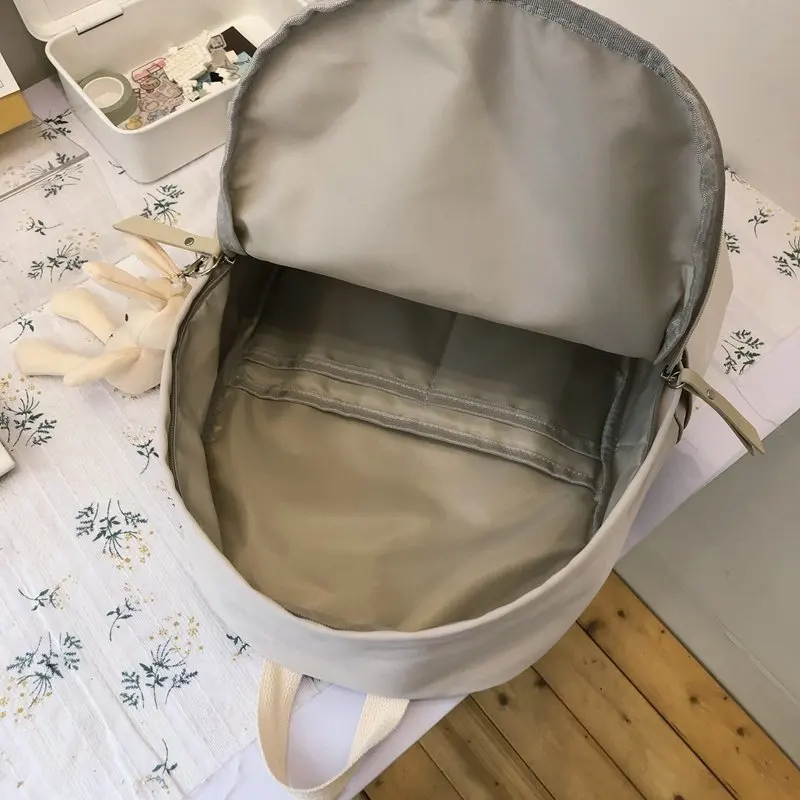 

Taoxiaolu New Women Backpack Kawaii Mochila For Girls College Bookbag School Bag Waterproof Nylon Solid Black Travel Rucksack