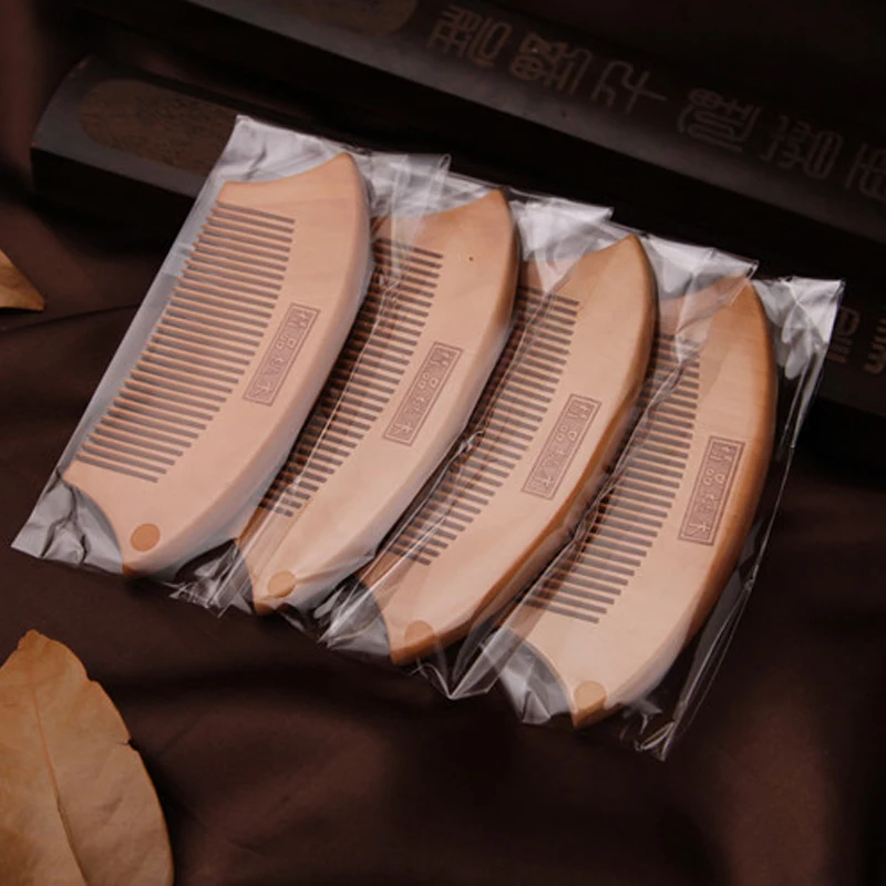 Натуральная расческа персикового дерева 1 шт. антистатические закрывающие зубы