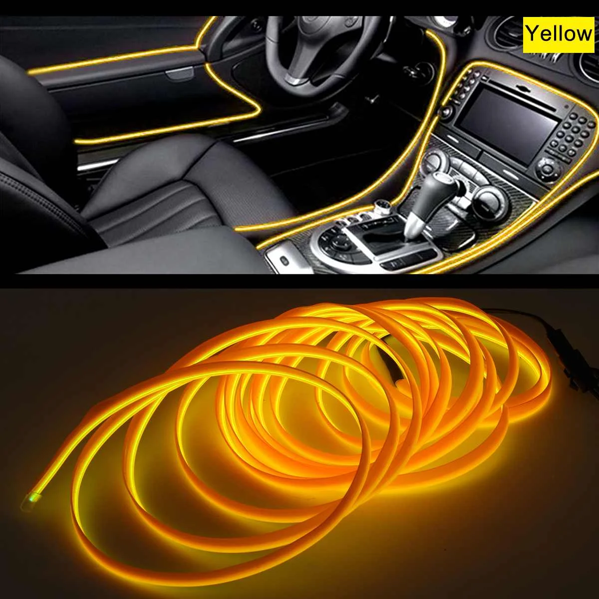 

3M LED Auto Car Interior Decor Atmosphere Wire Strip Light Accessories EL Lighting Strips Garland Wire Rope Car Decoration Lamp