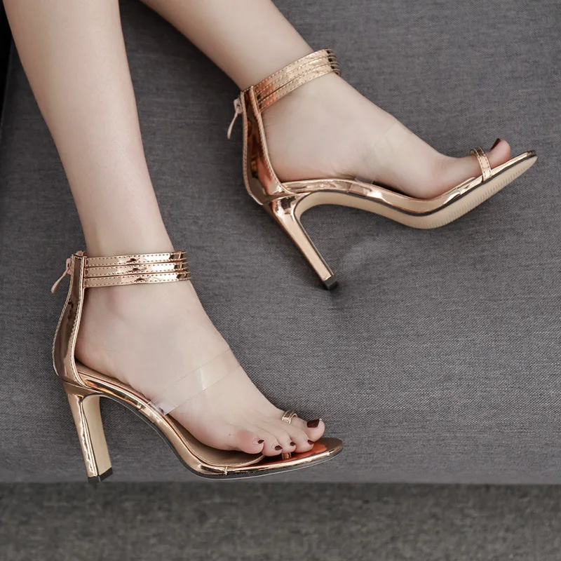 Женская обувь на квадратном каблуке с застежкой молнией|Женские туфли| |