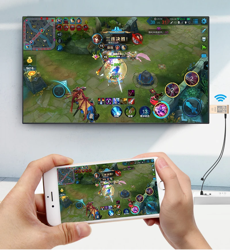 IOS Android телефон к телевизору HD Беспроводной Wi Fi дисплей Dongle HDTV адаптер для iPhone 11 12