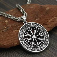viking icelandic vegvisir horror in runic circle men women pendant magical staves compass rune amulet collier necklace