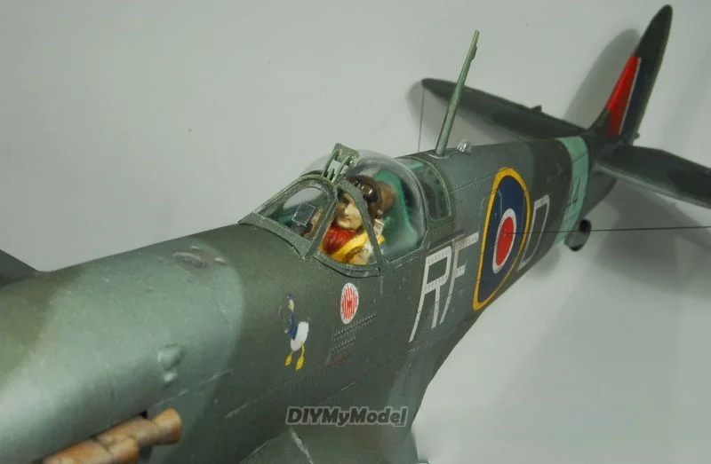 DIYMyMode1:33 escala WW2 brit&aacute;nico supermarino Spitfire MK. Vb-Kit de modelos de papel para manualidades, rompecabezas, hecho a mano juguete, bricolaje-5