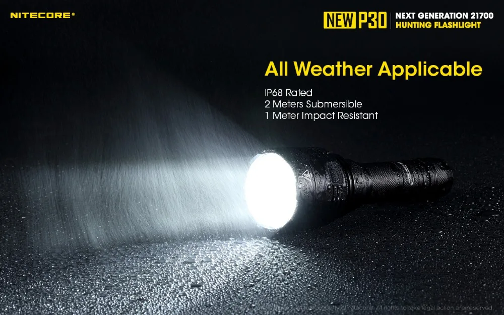NITECORE P30 охотничий фонарь XP-L HI V3 max 1000 люмен длинный бросок 618 м фонарь 21700 USB-C перезаряжаемый аккумулятор