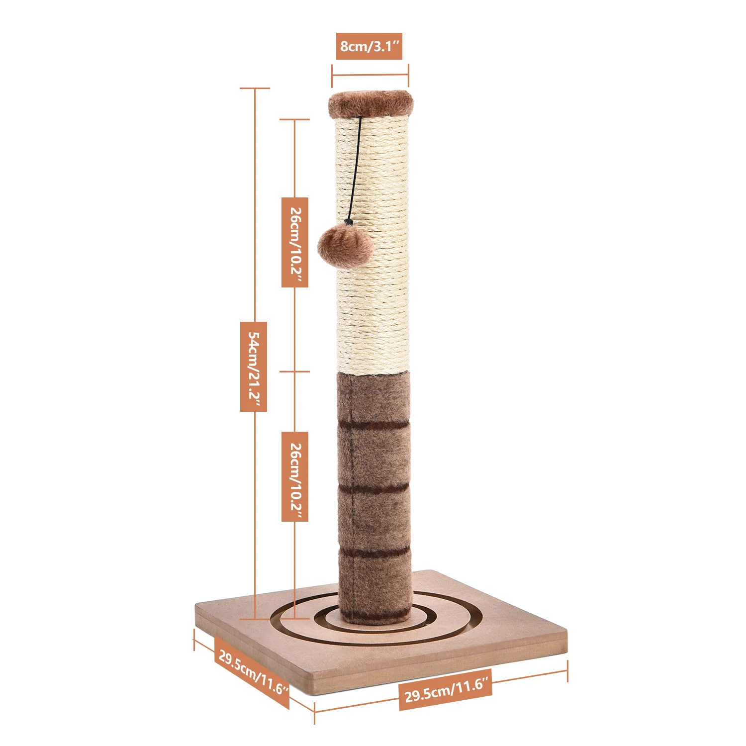 

80CM High quality Tall Cat Scratching Post Cat Interactive Toys Cat Scratch Post Cats Kittens Sisal Scratch Pole Cat Scratcher