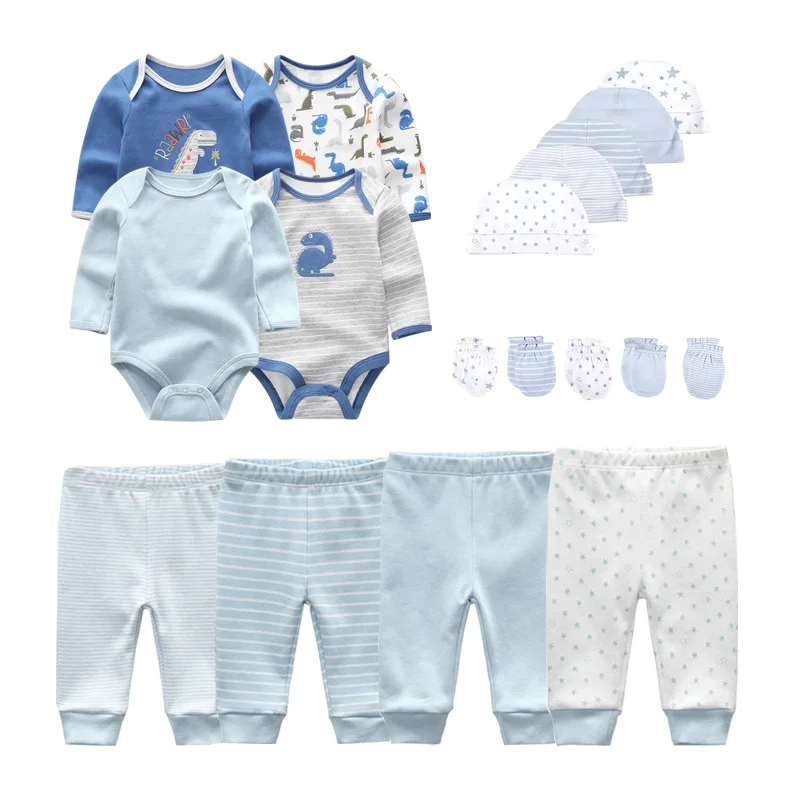 Комбинезоны для новорожденных 16/18 шт. брюки перчатки искусственная хлопковая