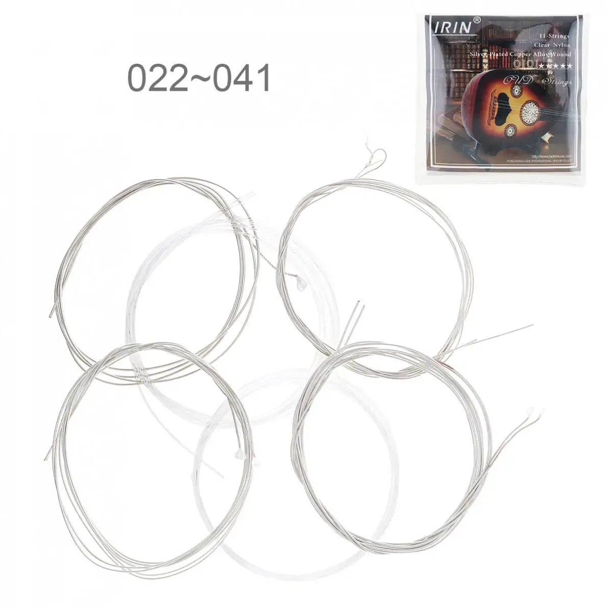 

6 шт./лот Oud String 022-041 дюймов, прозрачный нейлоновый посеребренный медный сплав, полностью яркие Струны для гитары