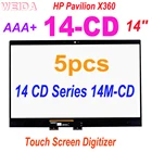 5 шт. сенсорная панель (диджитайзер) для ноутбука HP Pavilion X360 14 или никель-кадмиевых 14CD 14 компакт-дисков Серия ноутбуков сенсорный Экран планшета 14M-CD Замена Панель 14