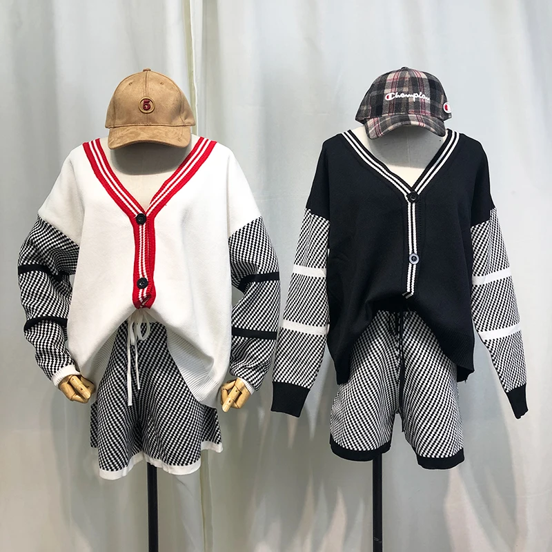 Новый женский вязаный наряд новый модный осенний комплект из 2 предметов свитер