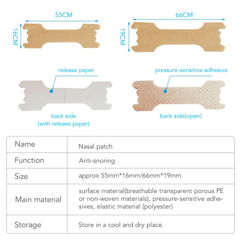 100 pcs Anti Snore Strips Easier Better Breathe Nasal To Stop Snoring Health Care 55*16 mm | Красота и здоровье