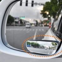 2pcs universal 360 degree hd glass convex lens frameless adjustable rearview mirror reversing wide angle auxiliary blind spot