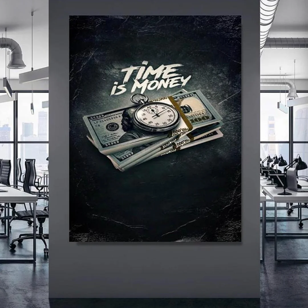 

Постер Time Is Money, настенная Картина на холсте, скандинавские плакаты и принты, настенные картины для гостиной, украшение для дома без рамки
