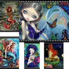 Алмазная картина с изображением сказочной русалки, квадратная 3d вышивка крестиком 5d, вышивка стразами, картины для Стразы