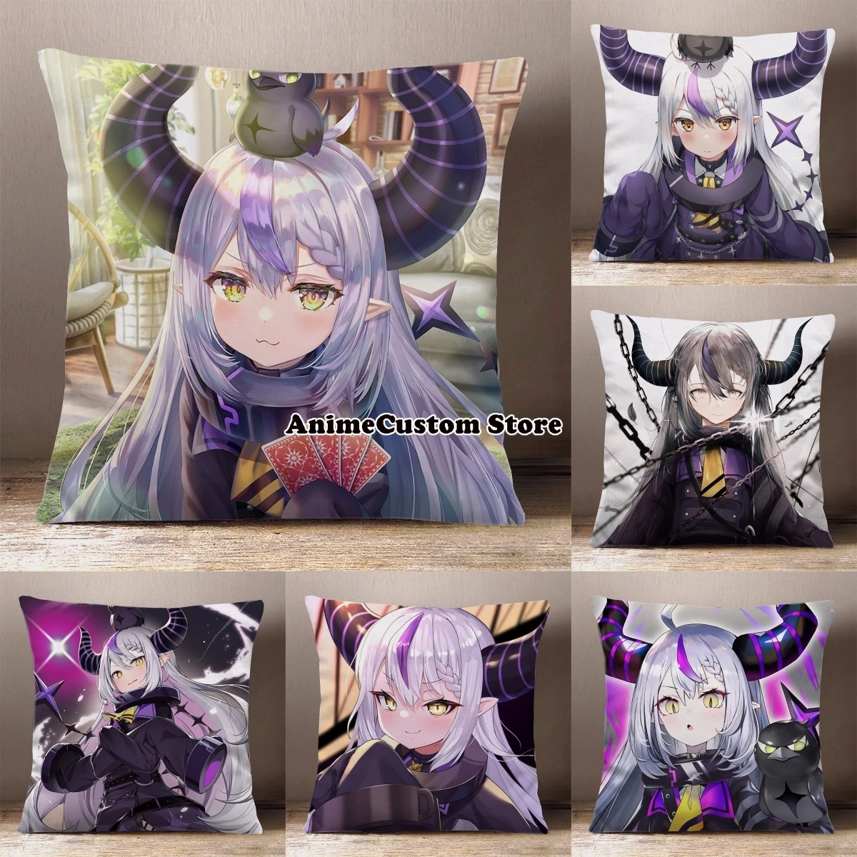 

Game Hololive YouTuberLa+ Darknesss Cartoon Printing Square Throw Pillow Siesta Dakimakura Dakimakura Back Cushion Gift