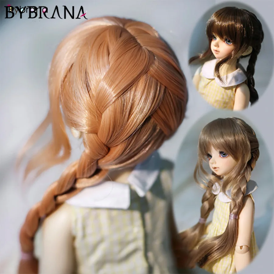 Bybrana 1/3 1/4 1/6 BJD SD парики длинные прямые двойные твист плетеные волосы из